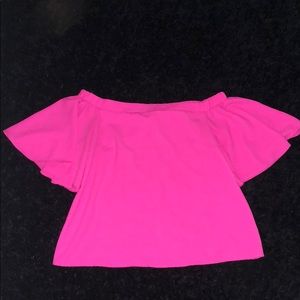 Off the shoulder top, beautiful neon/hot pink!